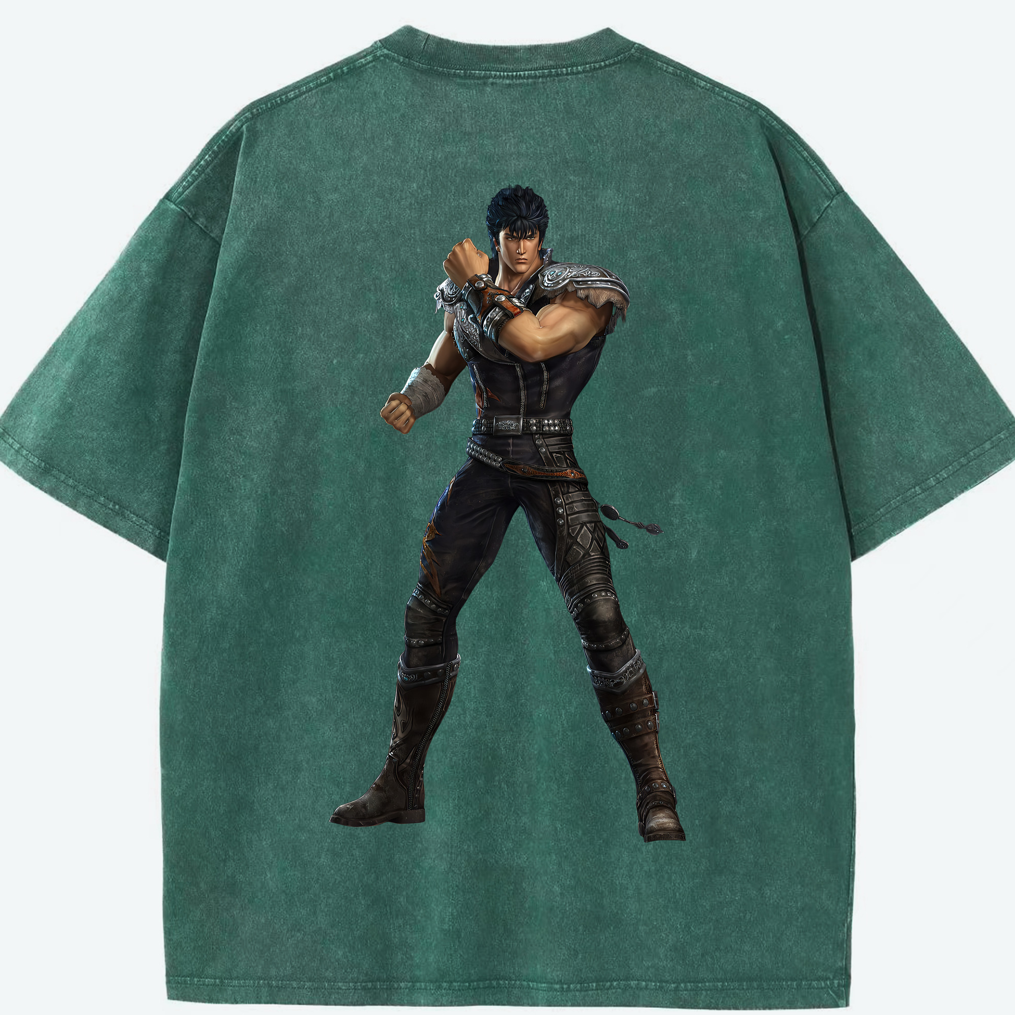 （画像用） 北斗の拳 Fist of the North Star 綿100% ヴィンテージ風 半袖Tシャツ（背面プリント）